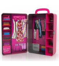 Barbie BBDS6 Take Along Doll Case Wardrobe & Stores up to 4 Dolls