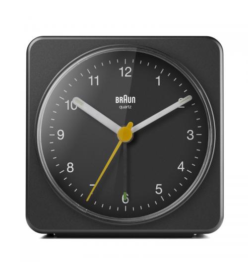 Braun BC03B Classic Analogue Alarm Clock with Snooze and Light - Black