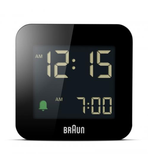 Braun BC08B Digital Travel Alarm Clock with Snooze - Black