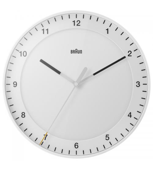 Braun BC17W Classic Large Analogue Wall Clock with Silent Sweep Movement -White