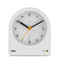 Braun BC22W Classic Analogue Alarm Clock with Snooze and Continuous Backlight - White