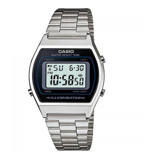 Casio B640WD-1AVEF Classic Digital Watch with Stainless Steel Band - Silver