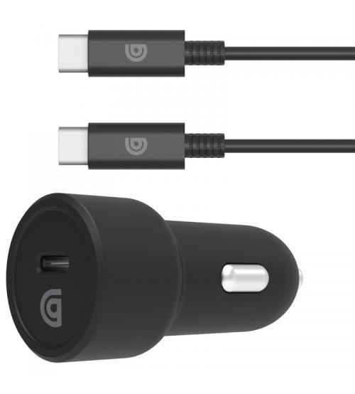 Griffin GP-184-BLK Single Port 20W USB-C Car Charger with USB-C Cable - Black