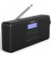 Groov-e GVDR07BK Vienna Rechargeable Stereo DAB/FM Digital Radio with Bluetooth - Black