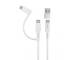 Groov-e GVMA071WE 2 in 1 Multi-Connector Cable USB-C to Lightning / USB-C Cable 1M - White