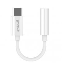 Groov-e GVMA082WE Audio Adapter USB-C to 3.5mm Female AUX Adapter 10cm