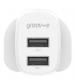 Groov-e GVMA103WE Dual USB-A 12W Wall Charger - White