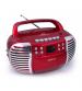 Groov-e GVPS813RD Retro Boombox Portable CD & Cassette Player with Radio - Red