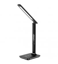 Groov-e GVWC04BK Ares Desk LED Lamp with Wireless Charging Pad & Clock - Black