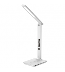 Groov-e GVWC04WE Ares Desk LED Lamp with Wireless Charging Pad & Clock - White