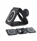 Groov-e GVWC10BK Triton 3-in-1 Foldable Wireless Charging Station - Black