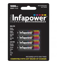 Infapower B002 Rechargeable AAA Ni-MH Batteries 1000mAh - 4 Pack