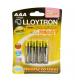 Lloytron B008LL NIMH AccuReady Battery AAA 550mAh Ready to Use - 4 Pack