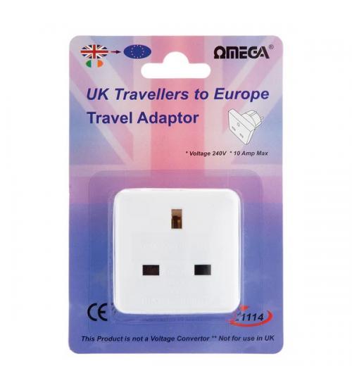 Omega 21114 UK Travellers to Europe Adaptor