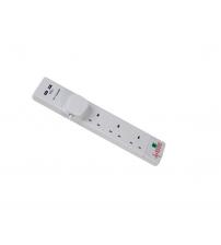 Omega 21294 13 Amp 2 Meter Extension 4 Way Socket with Twin USB Ports - White