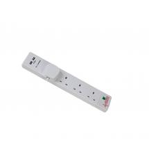 Omega 21294 13 Amp 2 Meter Extension 4 Way Socket with Twin USB Ports - White