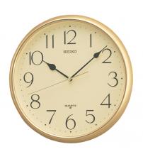 Seiko QXA001G Quartz Wall Clock with Arabic Numerals - Gold