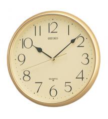 Seiko QXA001G Quartz Wall Clock with Arabic Numerals - Gold