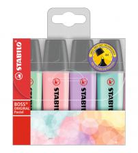 Stabilo 70/4-2 Original Pastel Highlighter 4 Pack - Assorted Colours