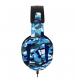 Vybe VYCH02 Camo Wired Gaming Headset with LED Lights - Marine Blue