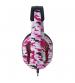 Vybe VYCH05 Camo Wired Gaming Headset with LED Lights - Diva Pink